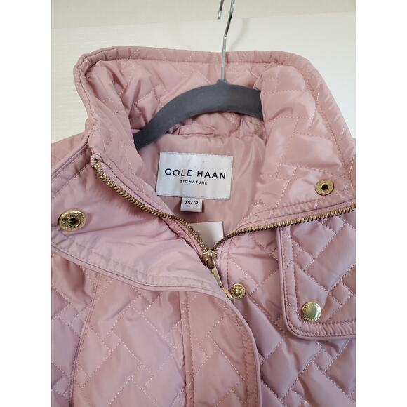 Cole Haan Blush Pink Quilted Jacket Coat NWT, Size XS - Picture 3 of 14